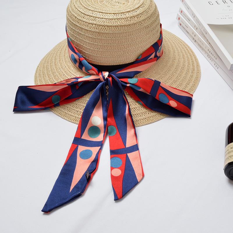 

Scarves Long Narrow Small Silk Scarf Women Korea Wild Spring And Summer Fashion Streamers Belts Headscarves Neck Tie Bag Ribbon