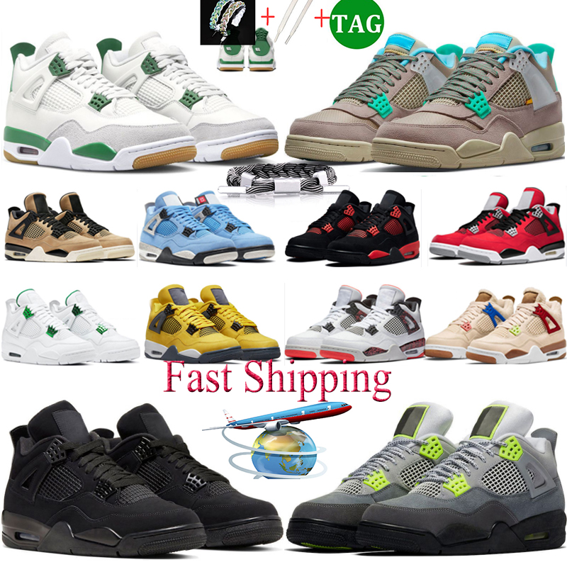

Popular Basketball Shoes Mens Womens 4 Leather Red Thunder Wild Things Soft Pink University Blue Sail Mushroom White Canvas Man walking Sports colorful sneakers, #11 black purple
