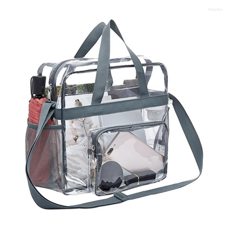 

Cosmetic Bags Transparent Makeup Bag See Through Tote Large Capacity Travel Shoulder, Black