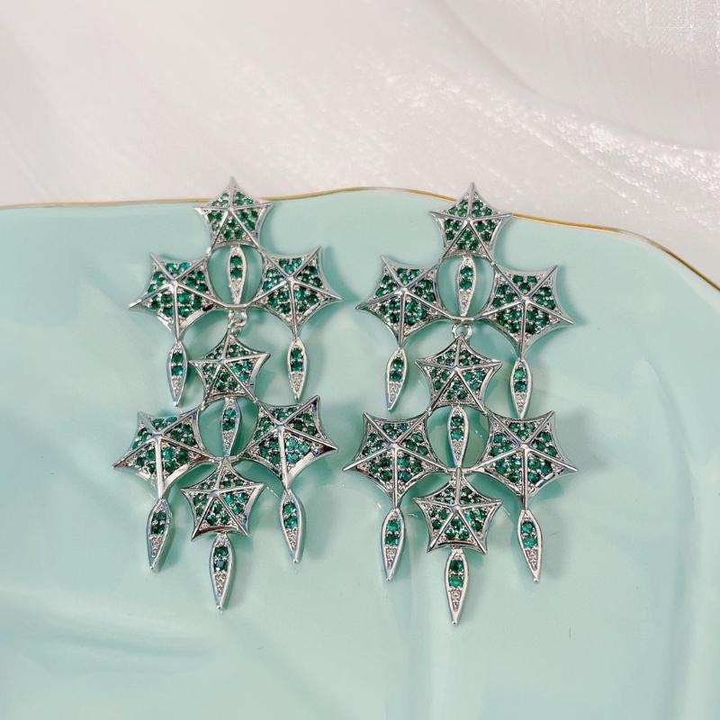 

Stud Earrings Bilincolor Five-star Flower And Leaf Tassel For Women