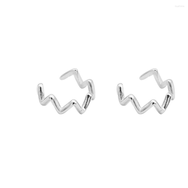 

Stud Earrings S925 Sterling Silver Personality Simple Wave Design Temperament Female Jewelry