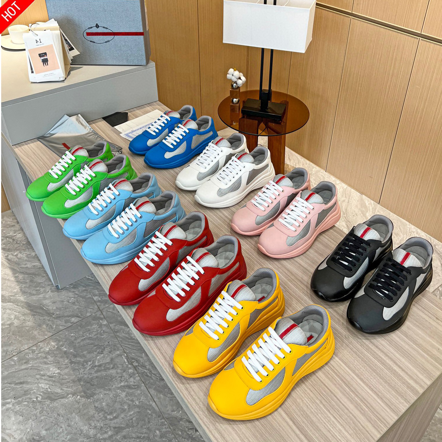 

Designer America Cup sneakers luxury platform sneakers soft rubber Lightweight and breathable summer durable sneakersCowhide shoes lace-up casual shoes