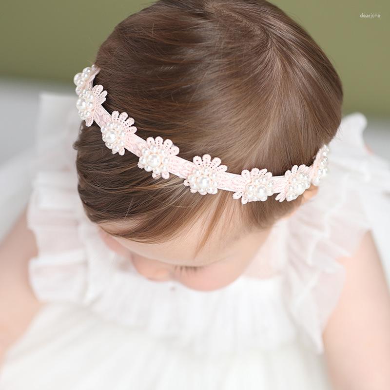 

Hair Accessories Boutique 15pcs Fashion Cute Pearl Flower Ribbon Bow Soft Hairbands Solid Floral Born Lace Headbands Princess Headwear