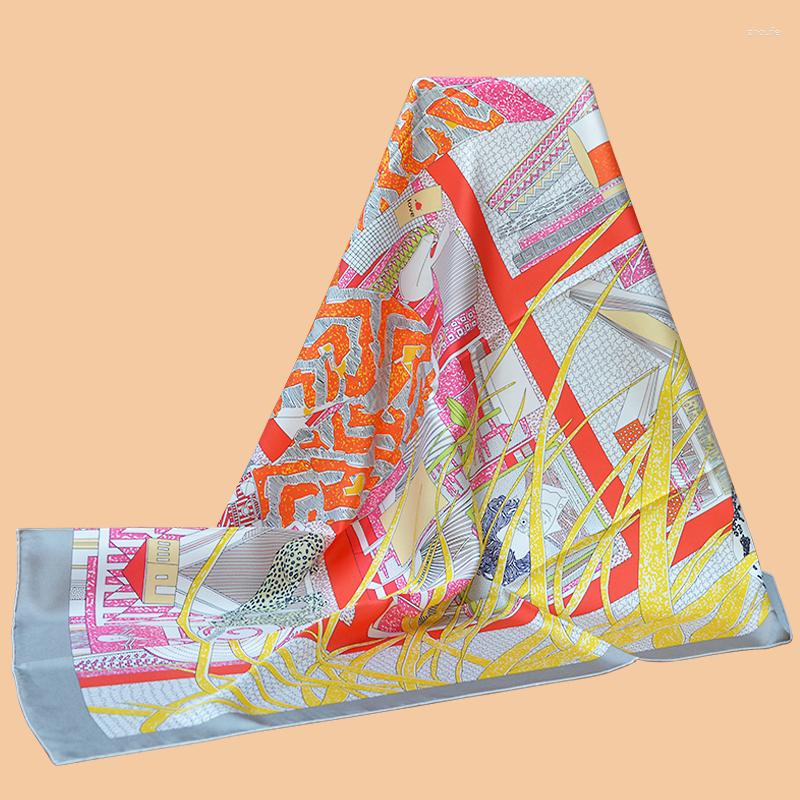 

Scarves Defect Handling || Does Not Affect The Wearing Of NO LOGO "Rendez Vous Chez" 90 Painting Square Scarf Twill
