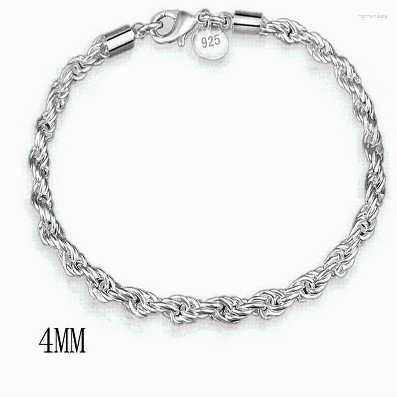 

Link Bracelets Chain Arrival Big Brand 2023 Sterling Silver Twisted Rope Bracelet For Women & Bangles Pulseira VBS4014Link Raym22