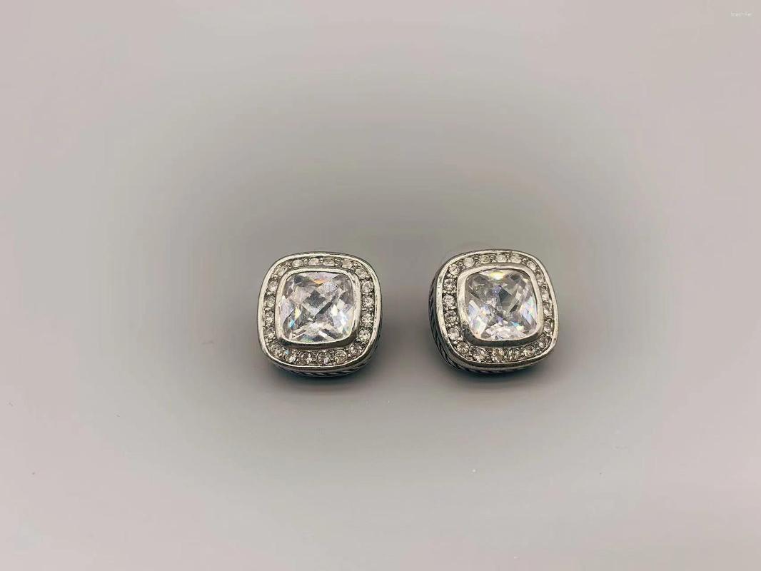 

Stud Earrings Le Han Jewelry Cable Squar With Clear Stone And Cubic Zirconia 16mm