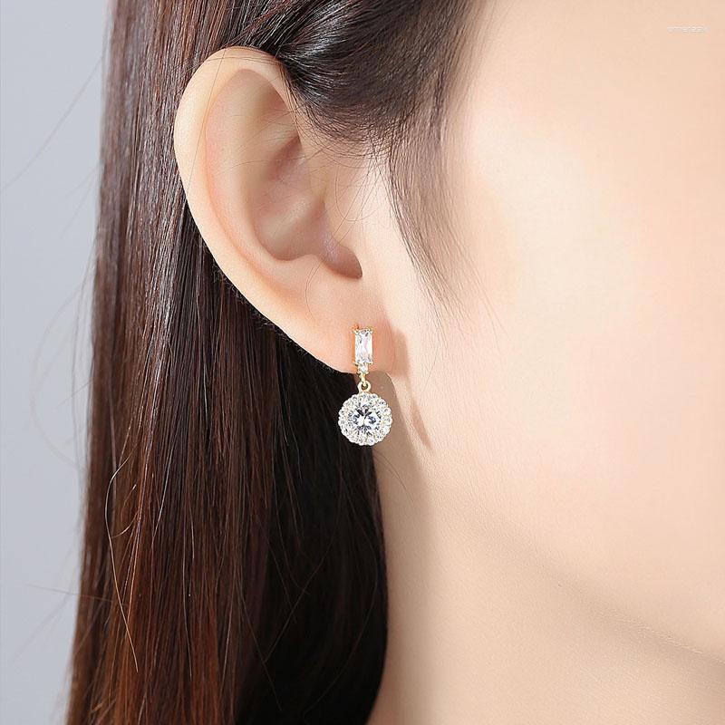 

Dangle Earrings SLBRIDAL Prong Setting Fashion Zirconia Earring Bridal Grade Cubic Zircon Wedding Drop Girls