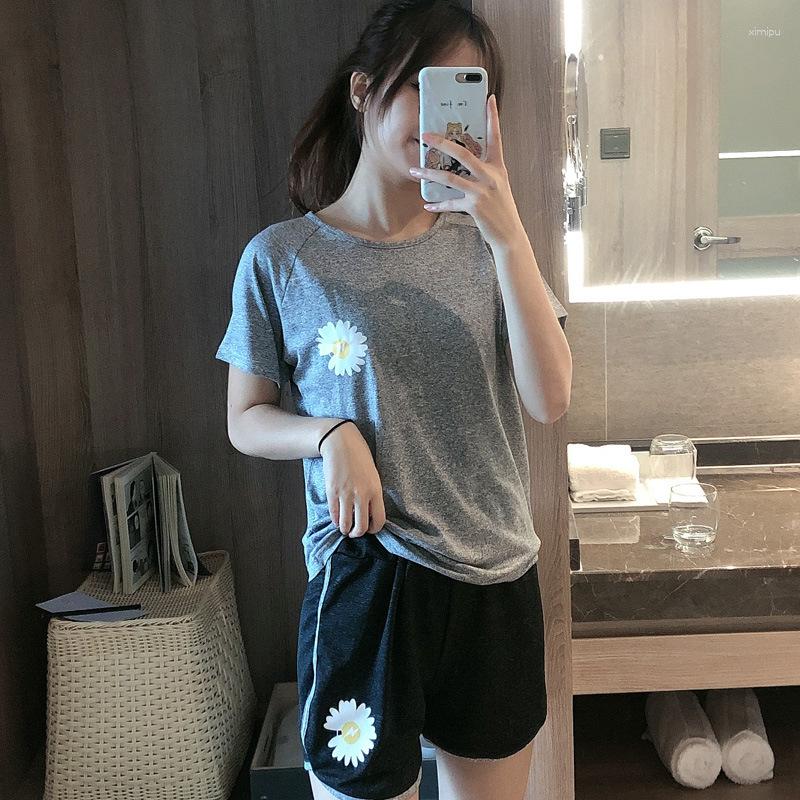 

Women's Sleepwear Pajamas Women's Summer Thin Short Sleeve Sports Cover Can Wear Large Youth Home Clothes For Women