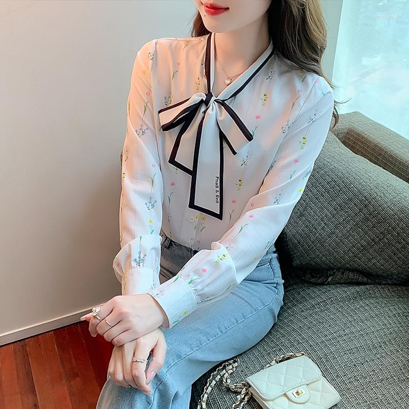 

Women' Blouses Elegant Printing Ladies Shirts France Style Women' 2023 Spring Summer Long Sleeve Tops Blusas Mujer, Multi