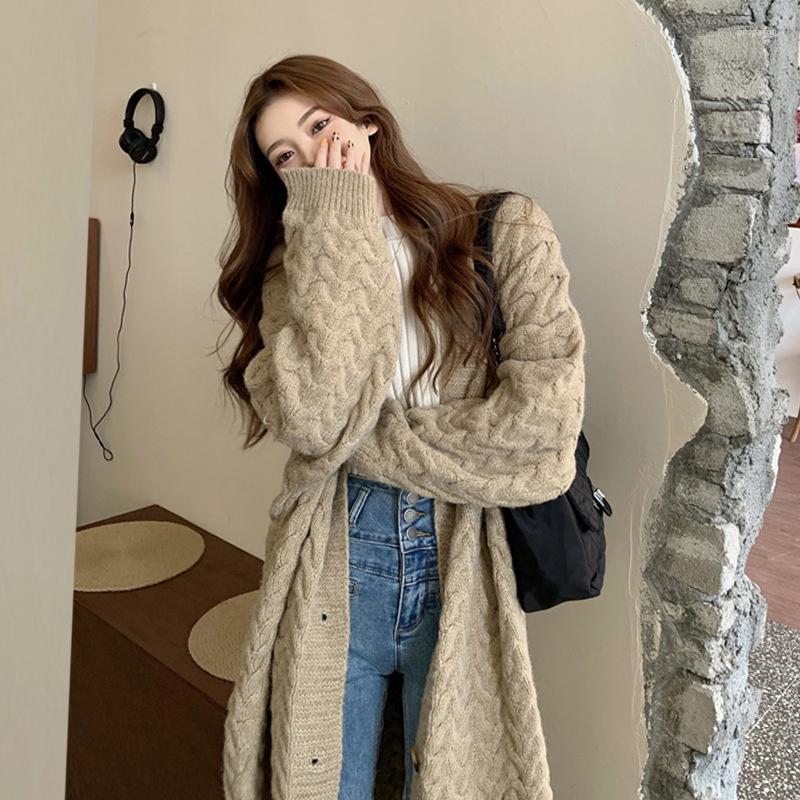 

Women's Knits Mid-length Cardigan Sweater Solid Pull Femme Long Sleeve Womens Sweaters2023spring And Autumn Truien Dames Casual Female, Kaqi
