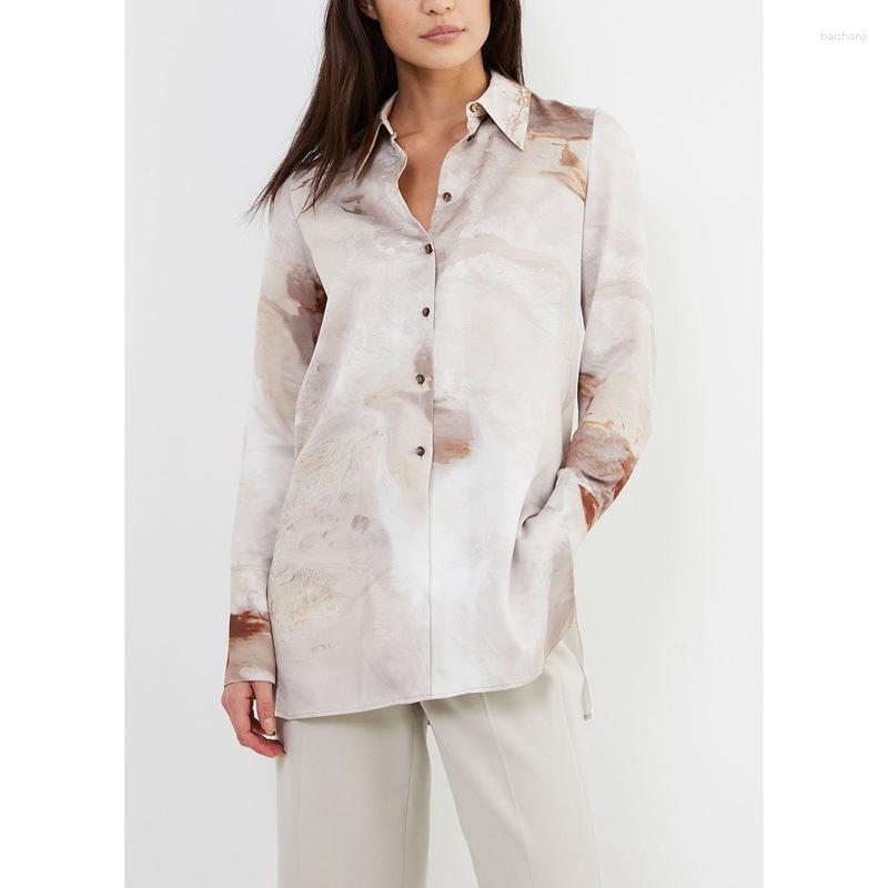 

Women' Blouses 2023 Retro Commuter Printed Blouse Women' Loose Long Sleeve Single Breasted Lapel Shirt Ladies Casual Office Wear, Mixed
