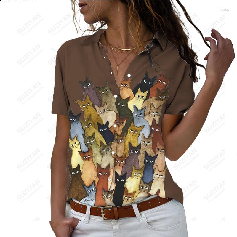 

Women's Blouses 23 Summer Short Sleeve Button Up Shirt Coat 3D Printed Loose And Comfortable Harajuku Fit Large Cardigan Fragmented Flowers, Cxxx2049ff