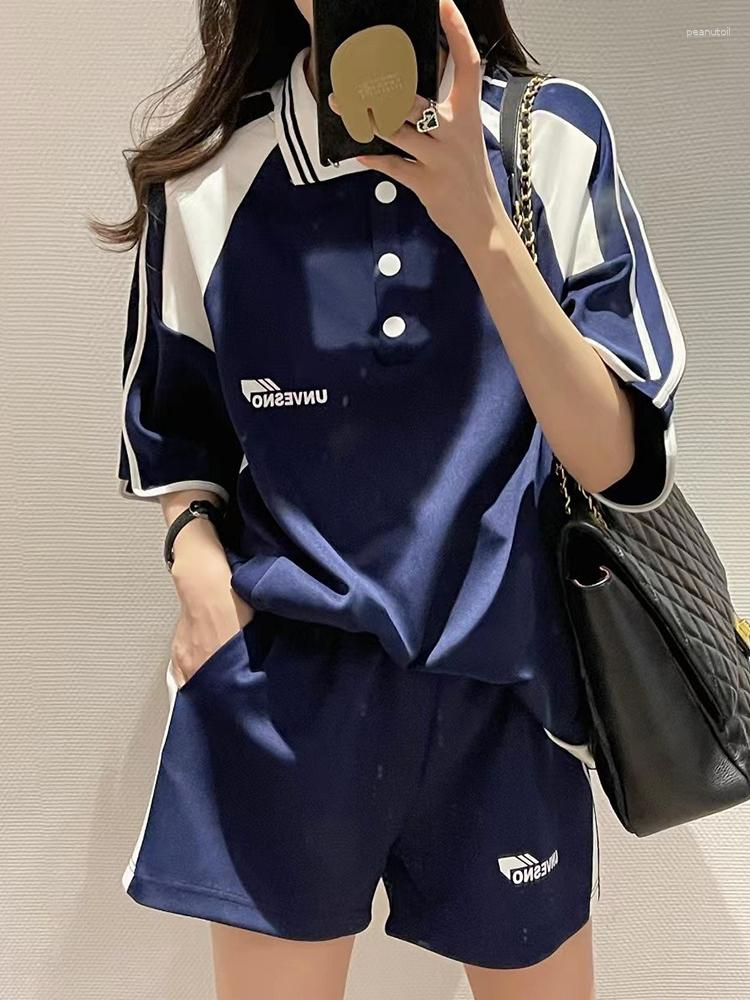 

Women's Tracksuits Harajuku Shorts Set Women 2023 Summer Casual Loose Shirts Short Sleeve Elastic Waist Two Piece Female Outfits, Photo color