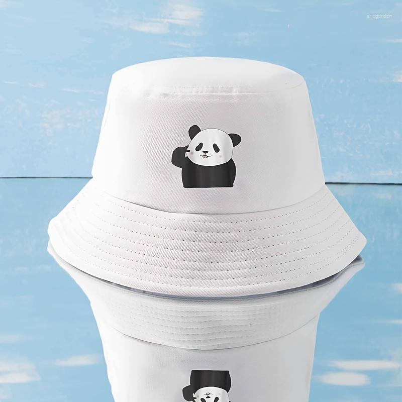 

Beanies Panda Bucket Hat Unisex Assorted Colors Beach Pool Sun Caps Bachelorette Party Matching Hats Outdoors Chinese, White
