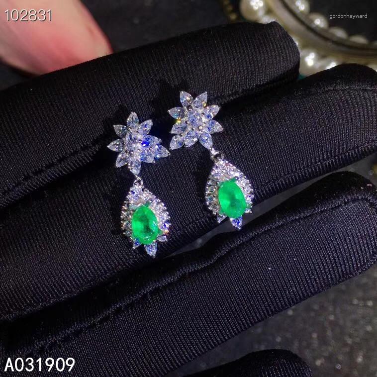 

Dangle Earrings KJJEAXCMY Boutique Jewelry 925 Sterling Silver Inlaid Natural Emerald Ladies Support Detection Exquisite Luxurious