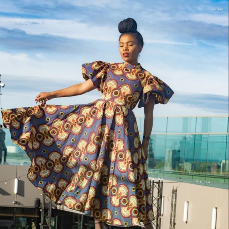 

Ethnic Clothing African Dresses For Women Loose Sexy Long Dress Casual Costume Lantern Short Sleeve Elegant 2023 Summer Dashiki Vestido