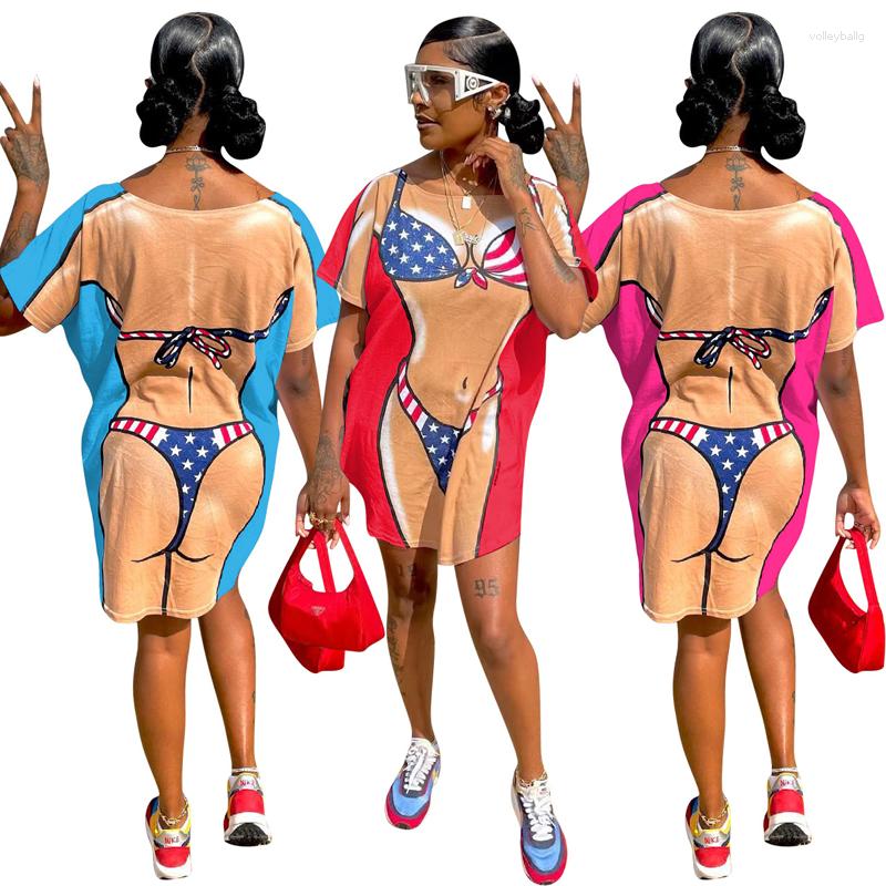 

Women's Swimwear Coverup For Beach Outouts Outfits Women Beachwear Sexy Print Dress Solid Polyester Swimsuit Whole Bath Cover Up, Mei red