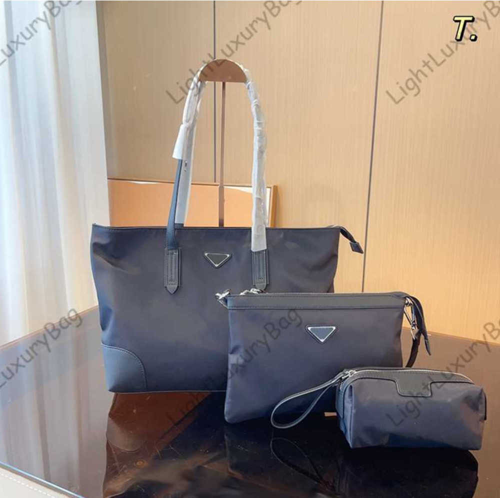 

7A Designer Shopping Handbag Luxury P Black Nylon Handbag Tote Bag For Women Luxury Designers Bags High Capacity Ladies Casual Purse 230602, Black 3pics 35*10*27cm