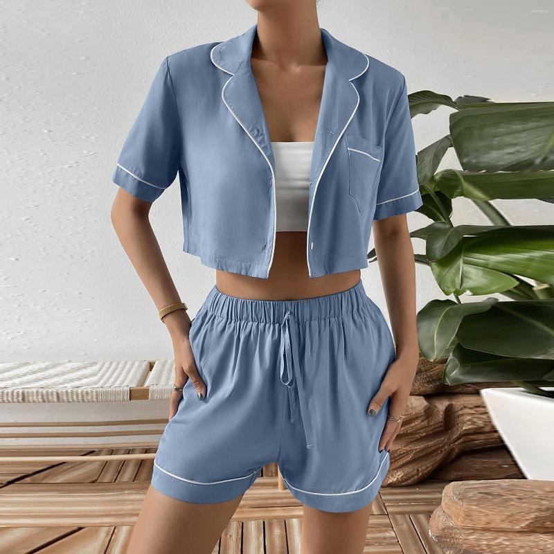 

Women's Sleepwear Summer Silk Sexy Women's Pajamas Two Piece Suit Solid Color Cardigan Luxury Evening Wear Satin Pants Set Fashion, Black