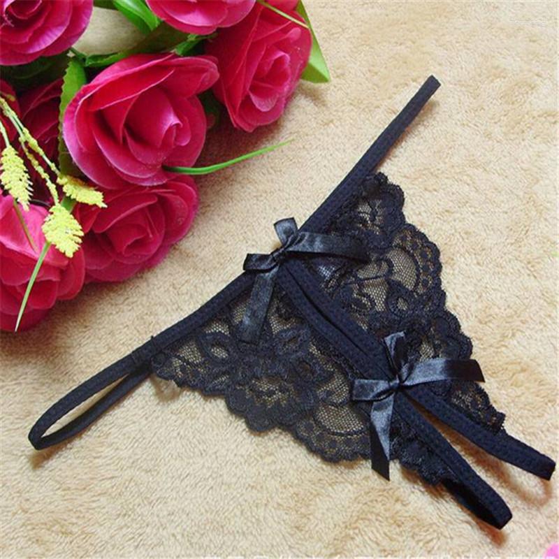 

Women's Panties Arrival Fashion Sexy Lingerie Ladies Underwear Lace Transparent Bowknot Thong Women CC2283, Red