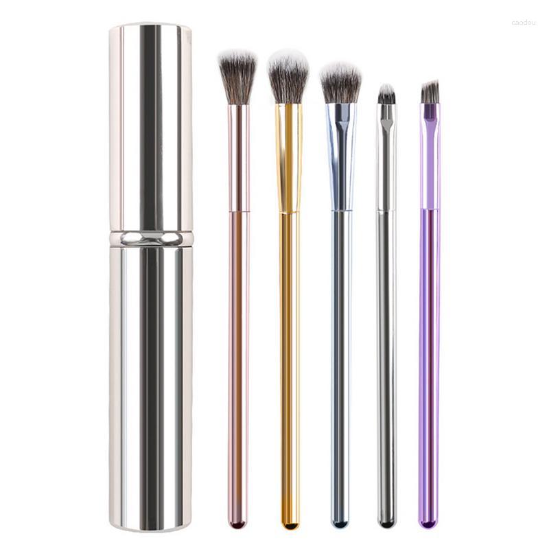 

Makeup Brushes Professional Eyeshadow 5Pcs Soft Hair Eyelid Highlighter Lying Silkworm Smudge Eyes Tools