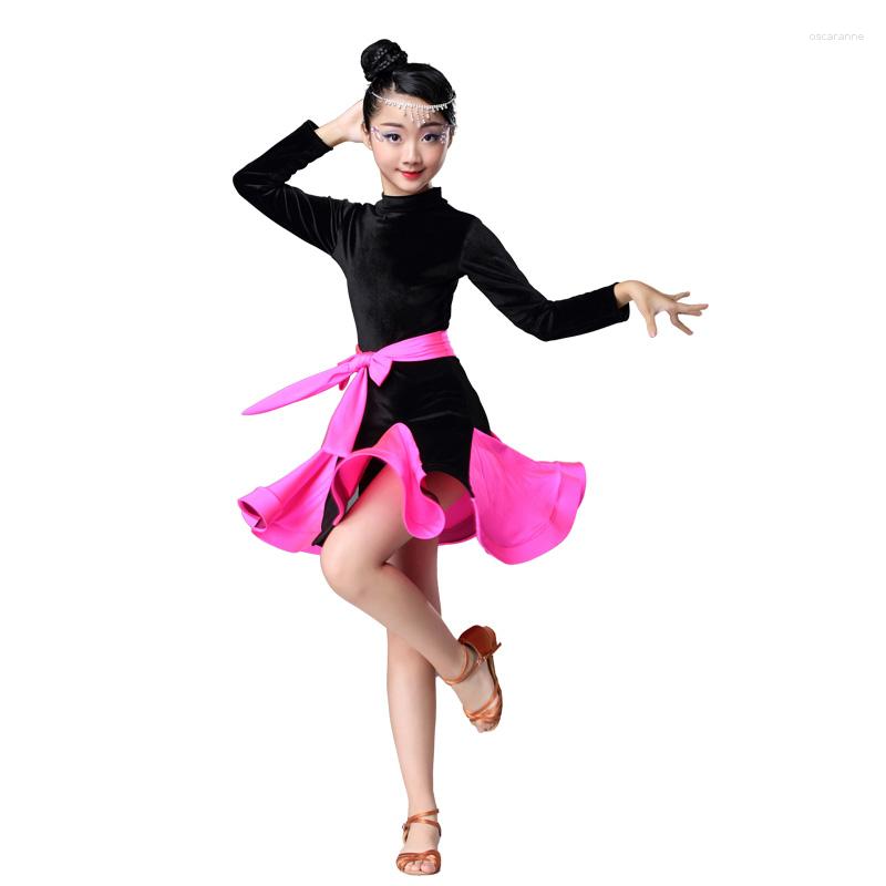

Stage Wear Girls Latin Dance Jazz Children Team Performance Costume Competition Exercise Clothes Kids Dresses For, 12
