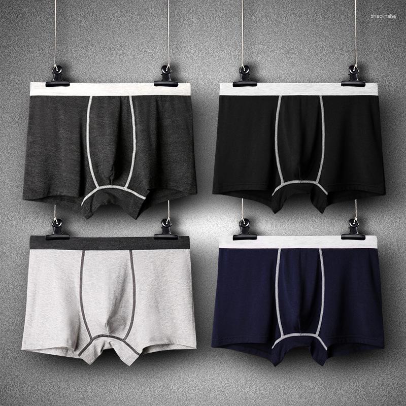 

Underpants Solid Color Modal Men's Underwear Boxers Soft Comfortable Breathable Printing Male Man Panties Boxershorts 4pcs/pack, Type 1