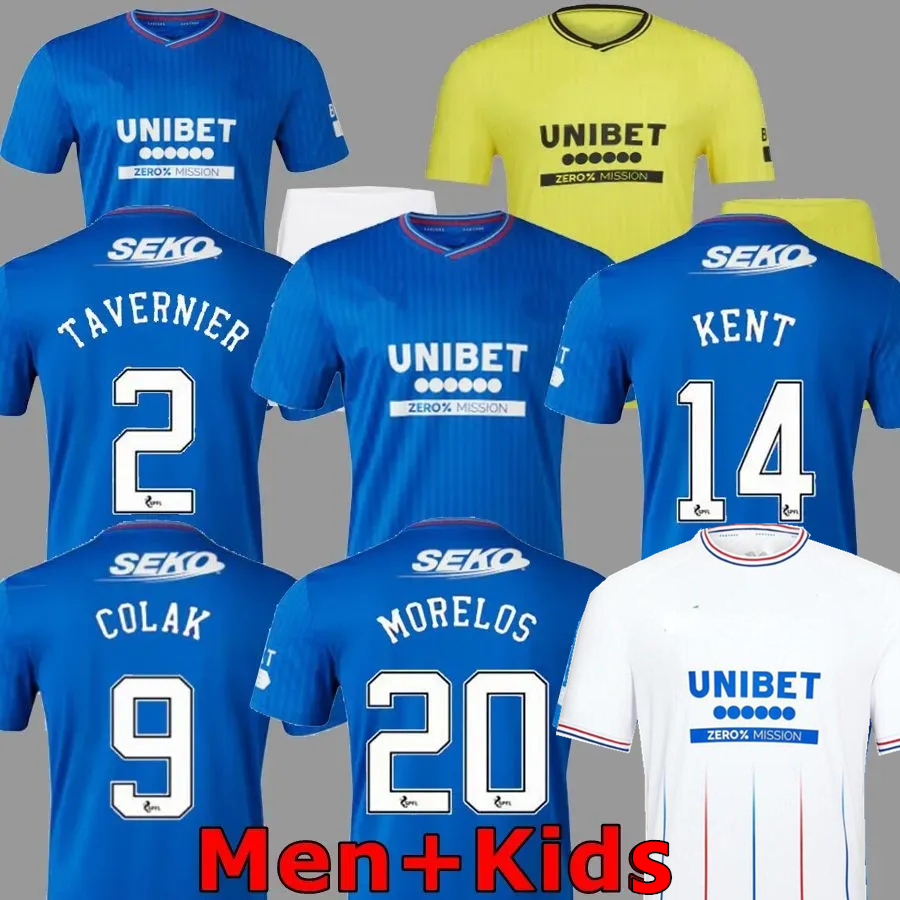 

23 24 Rangers Soccer Jerseys Glasgow 2023 2024 home away 3rd TEE CHAMPIONS 150th Legendary version DEFOE BARKER MORELOS Men kids kit training Football, 23 24 gk aldult patch