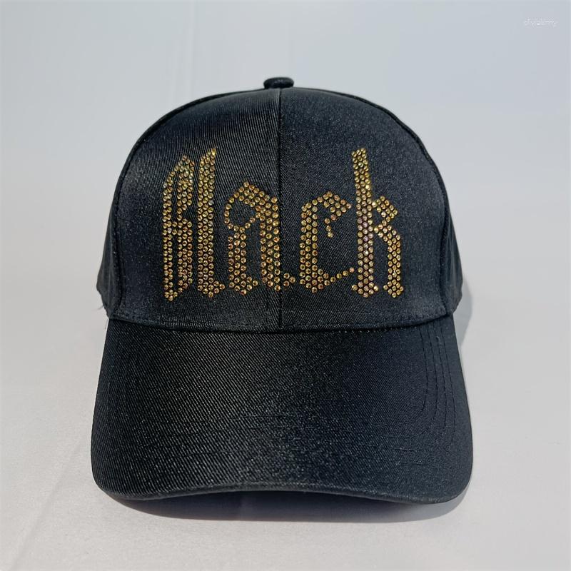

Beanies Women's Baseball Cap Rhinestone Outdoor Adjustable Casual Style Black Hat For Women Girls Year Presents Valentine's Gifts