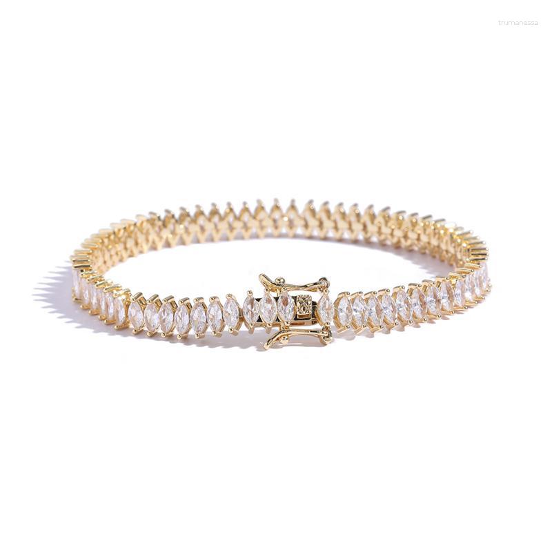 

Link Bracelets Chain 2 5mm Hip Hop Claw Setting Oval Zircon Bling Iced Out 1 Row CZ Stone Tennis For Men Women Rock Jewelry Raym22