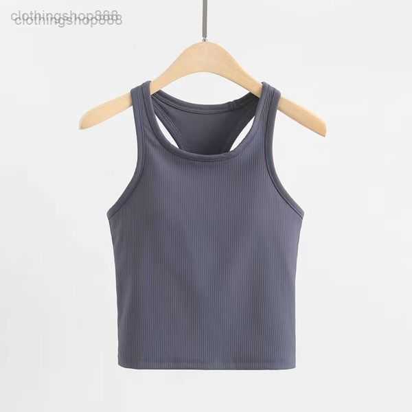 

Lulus Tank Top Slim Fit Sleeveless Yoga Outfits Shirt Brushed Workout Sports with Padded Bra 7s5y 7S5Y