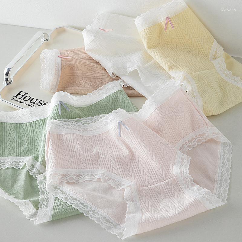 

Women's Panties Women's Cotton Underwear Panty Sexy Lace Girls Fashion Solid Color Briefs Mid Waist Seamless Underpants Female Lingerie, Pink