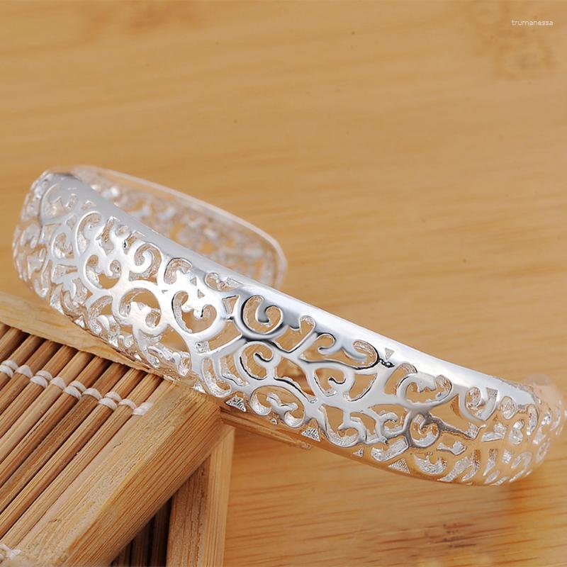 

Bangle Buyin B144 Silver Color Jewelry Factory Direct Elegant Fashion Women Simple Retro Bracelet Raym22