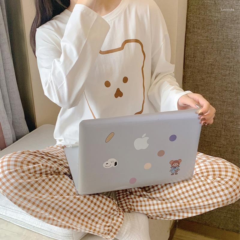 

Women's Sleepwear Cartoon Cotton Pajamas For Women Long Pants Sleeved Autumn Spring Loungewear Fashion Home Clothing Homewear, Gray