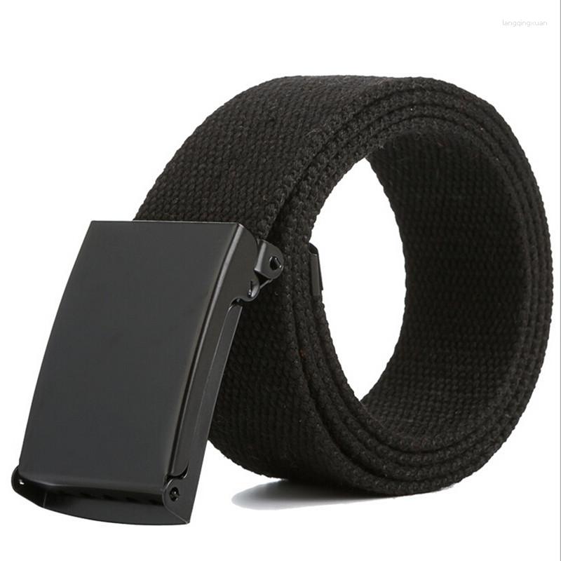 

Belts High Qualtiy Men Belt Unisex Male Casual Buckle Canvas Webbing Waistband Army Tactical Waist, Light blue