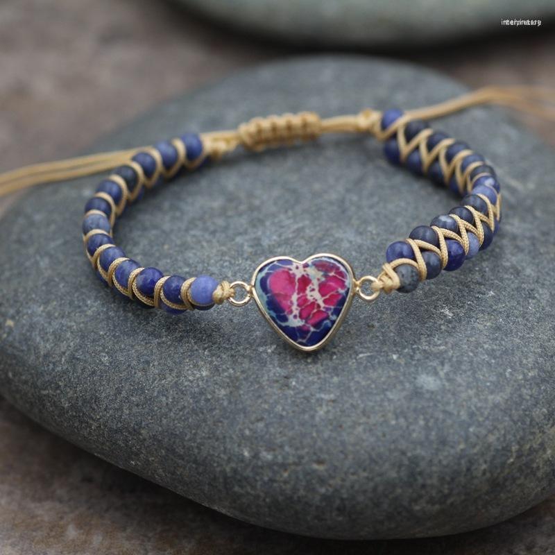 

Strand Quartz Stone Beads Bracelet Peaceful Heart Natural Braided For Women