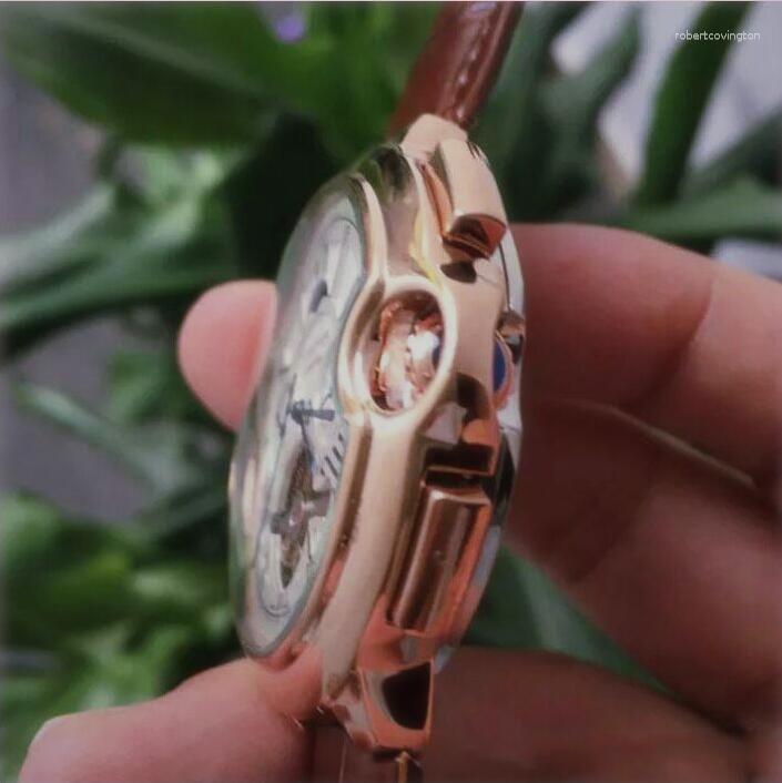 

Wristwatches 48mm Fashion Men Watches All Sub-dials Work Movement Watch Moon Phase Daydate Mechanical Automatic For Mens Gift Rejole, Picture shown