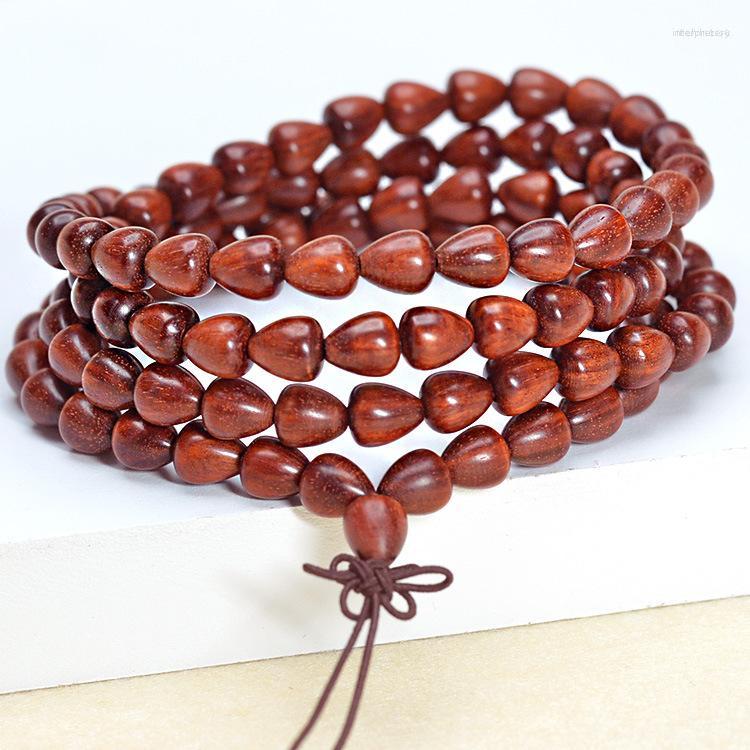

Strand Zambia Blood Sandalwood Hand String With Waterdrop Beads 108pcs Bracelet Jewelry For Women&men Gifts Drop