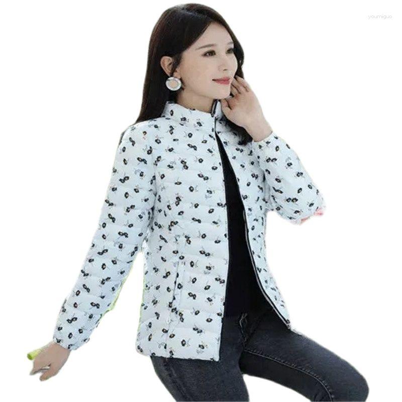 

Women's Trench Coats Women's Padded Clothes 2023 Autumn Winter Ladies Coat Light Thin Short Loose White Down Cotton Thermal Female