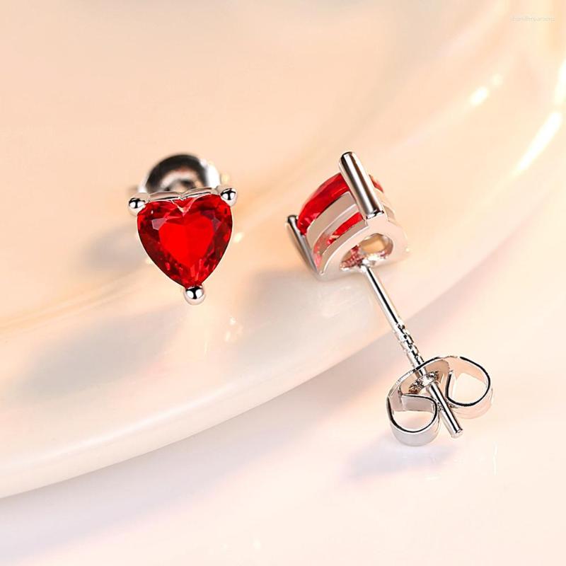 

Stud Earrings Romantic Pink Heart Piercing Cartilage Jewelry For Women Birthday Gift Brincos