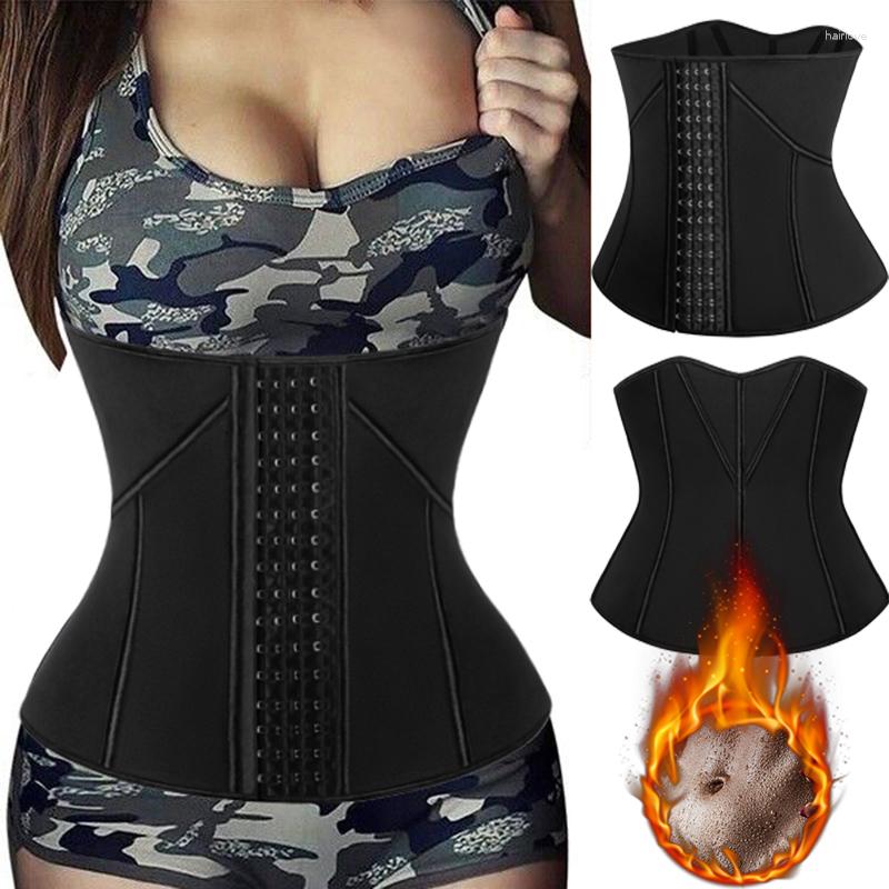

Women' Shapers Neoprene Sauna Waist Trainer Corset Sweat Belt For Women Weight Loss Compression Trimmer Workout Fitness Faja Shapewear, 4 hook and eye