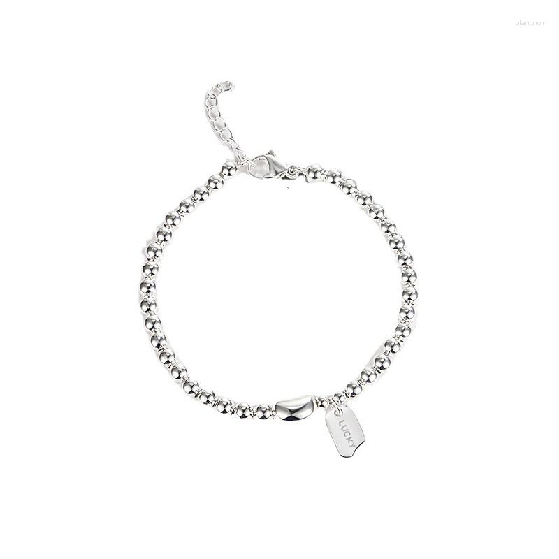 

Link Bracelets Sterling Silver Color For Women Charm Hand Chain Orignal Fashion Jewelry With Stamp