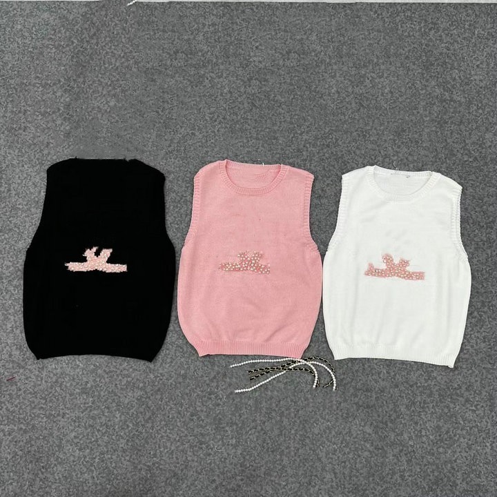 

Sweater designer t shirt womens tank vest 2023 clothing fashion pullover vest casual womens t shirt tee streetwear stripe letter print Black White sleeveless top