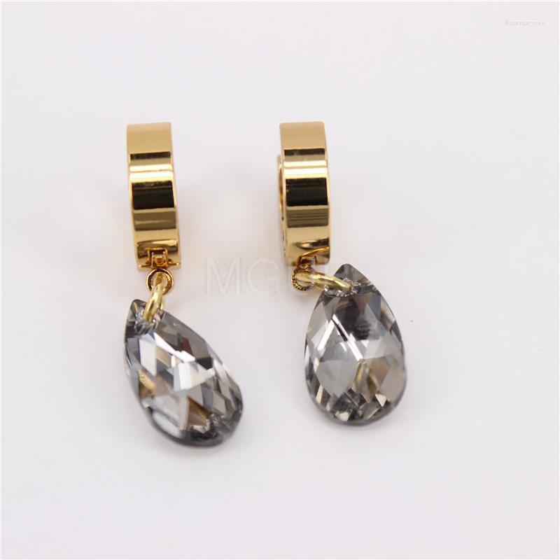 

Dangle Earrings 2023 Crystal Pendant Multi Season Wear Snap On Stainless Steel Material Classic Jewelry QZ47b