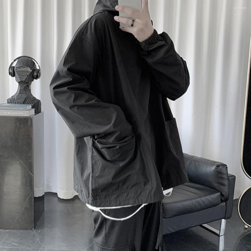 

Men's Hoodies Stylish Men Hoodie Elastic Cuff Thin Spring Streetwear, Black