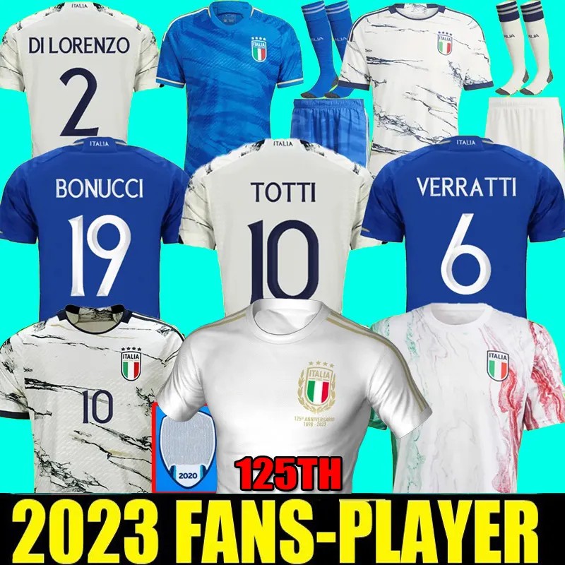 

2023 Maglia ItALy Soccer Jerseys 125 Years Anniversary CHIESA VERRATTI BARELLA 2024 Euro Cup Qualifier NaTIonALs LeAGue Player Fans Men Football Shirts Kids Kits, 125th anniversary 1 patch