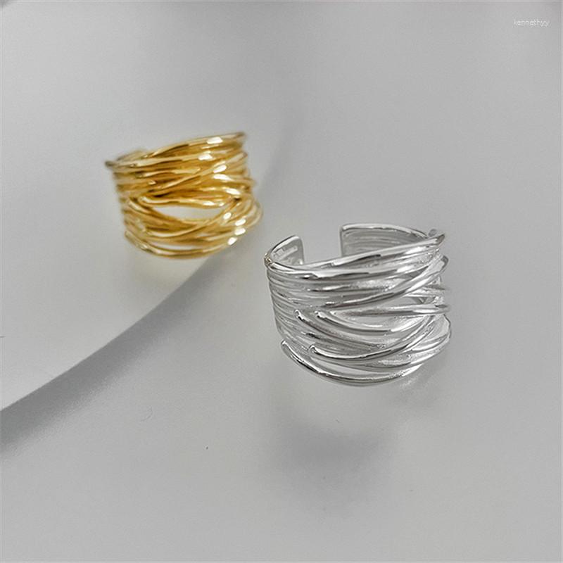 

Cluster Rings Euramerican Trend Metal Coil Opening Adjustable Ring For Women 2023 Fashion Luxury Jewelry Girl Gift Accessories