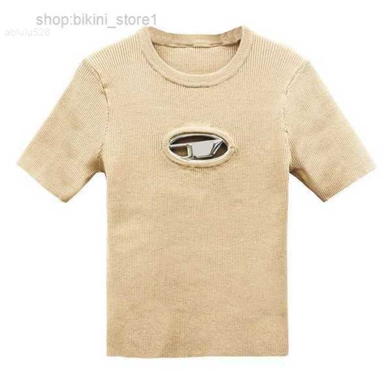 

Women' Knits Tees Tshirts Designer Knit Diesel Top Tight T-shirt Hollow Out Tee Tanks Women Shirts Letter Print Short Sleeve Sexy Yoga Summer Vests 32cgg8, Black