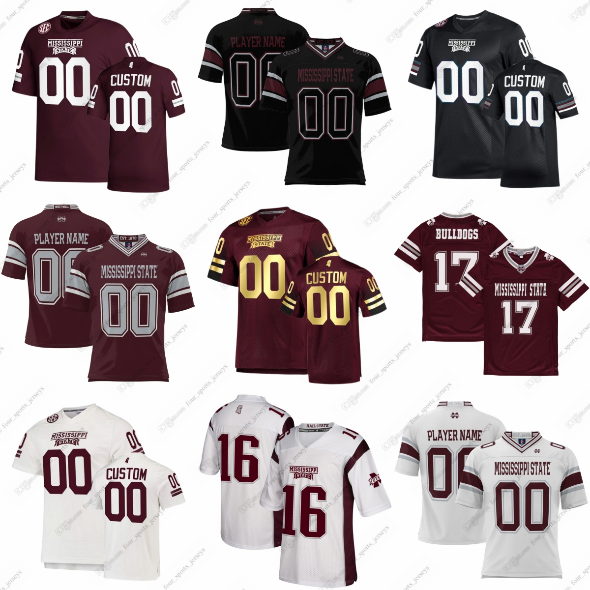 

Custom NCAA College Football Jerseys Smith Anderson Davis Harris Russell Crumedy Pickering Clayton Dinkins Nelson Russell''Mississippi''State''Bulldogs'', As in picture