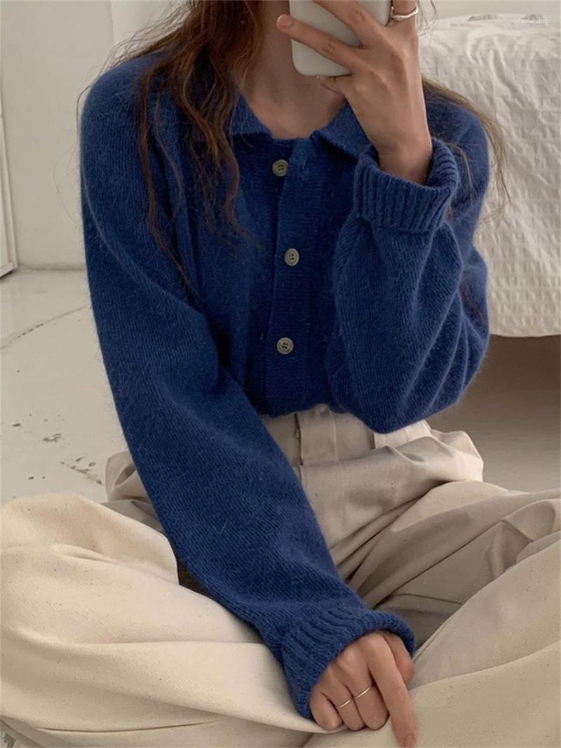 

Women's Knits Cardigans Coats Women Loose Chic Elegant All Match High Street Soft Knitted Vintage Sweet Gentle Winter Sweaters, Blue